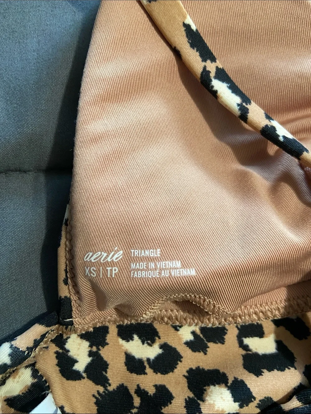aerie Leopard-Print Bandeau Bralette & High-Waist Bottoms - Tan/Black